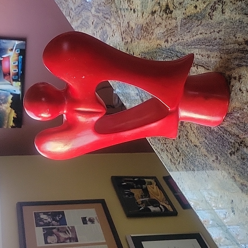 Soapstone red hearted angel - Picture 2 of 12